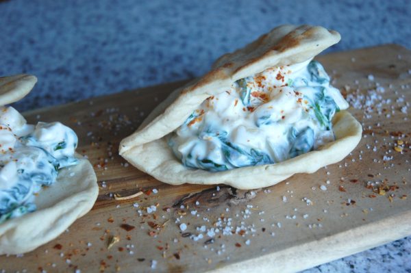 spinach and yoghurt flatbreads