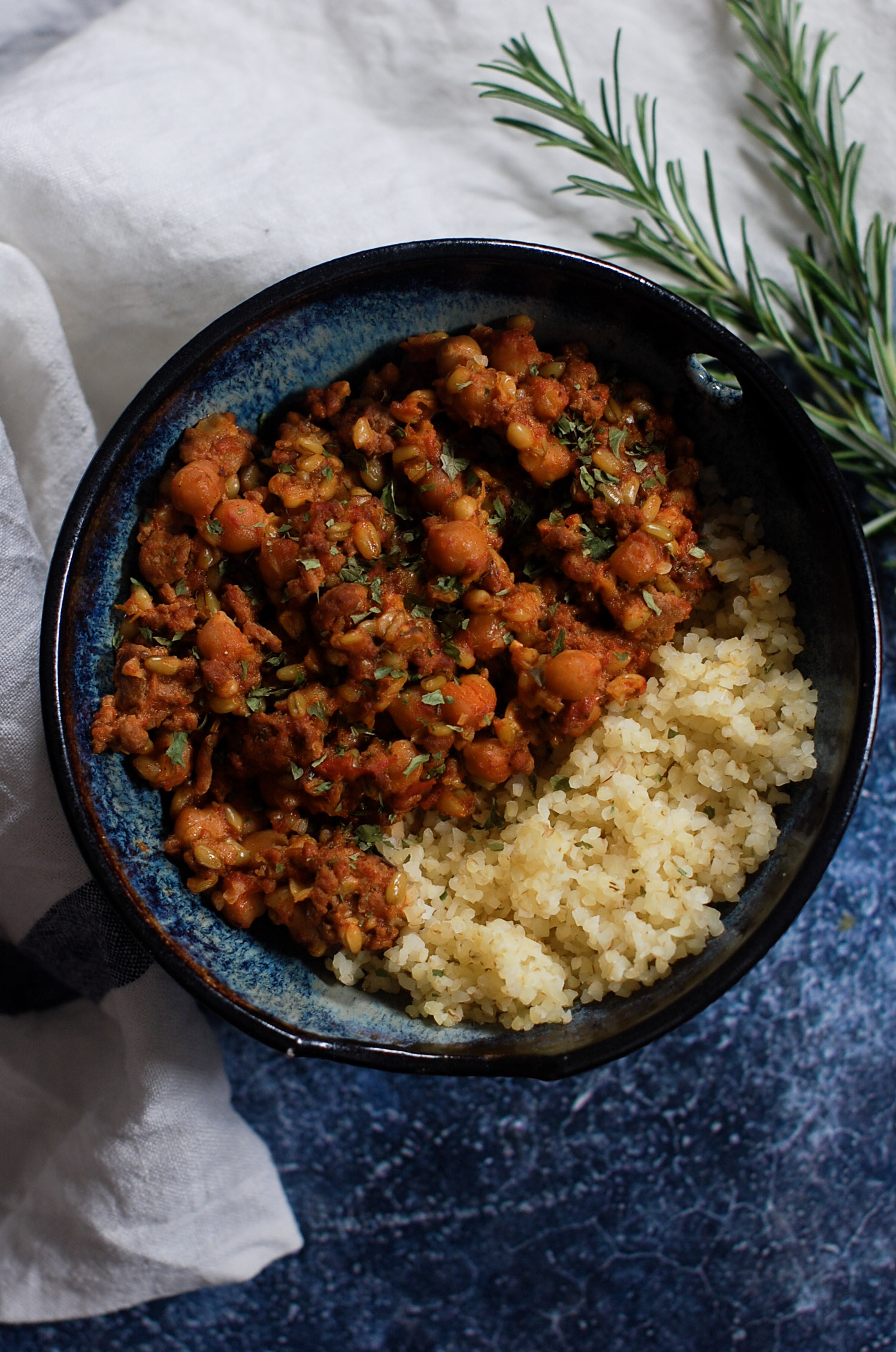 Lamb and Chickpea Chilli with Freekeh