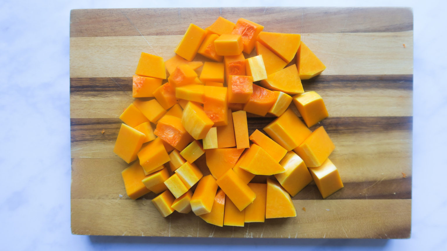 A pile of chopped butternut