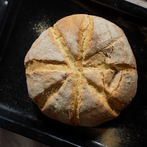 soda bread on a tray