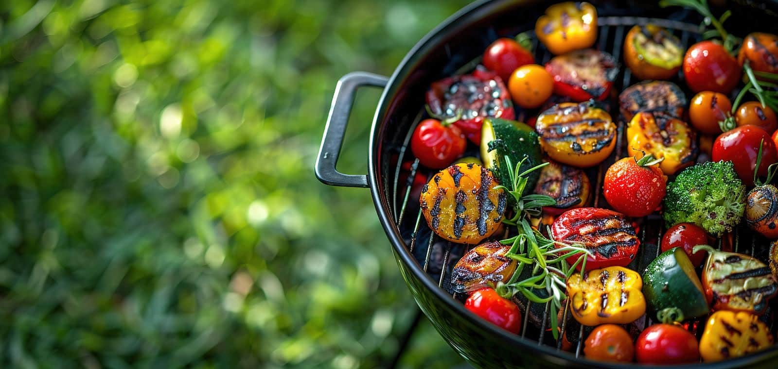 Grilled vegetables on a BBQ